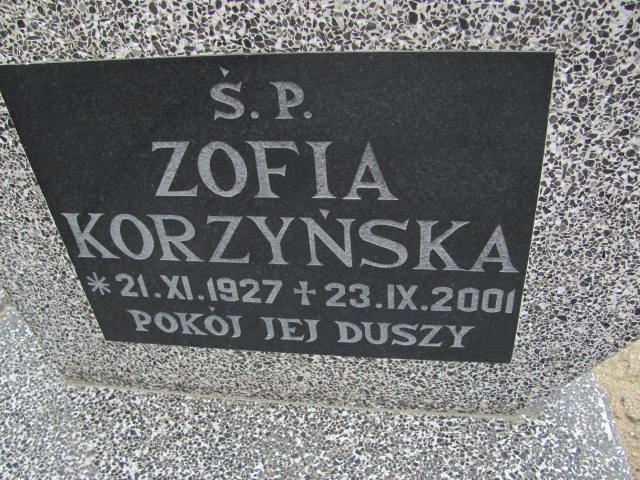 Zofia Korzyńska 1927 Pieńsk - Grobonet - Wyszukiwarka osób pochowanych